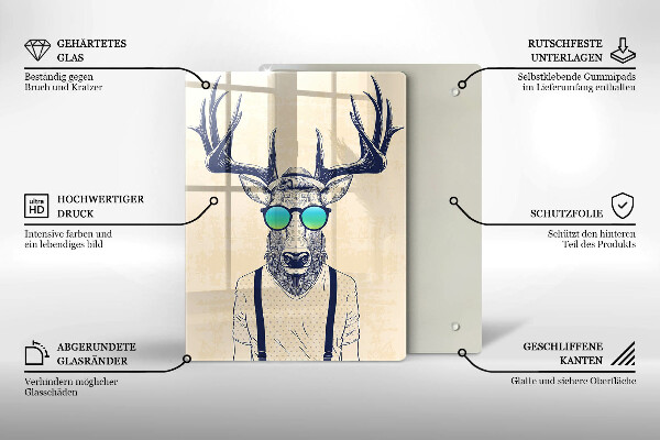 Tagliere in vetro Illustrazione dell'uomo dei cervi