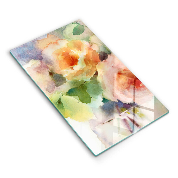 Tagliere in vetro Fiori dipinti