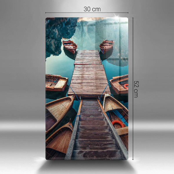 Tagliere in vetro Barche sul lago