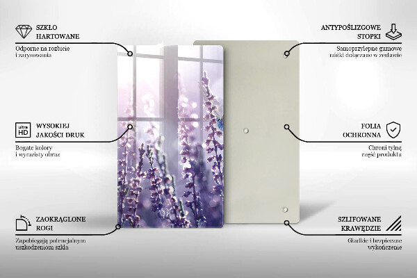 Tagliere in vetro Fiori di campo e farfalle