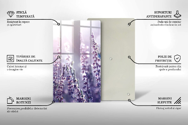 Tagliere in vetro Fiori di campo e farfalle