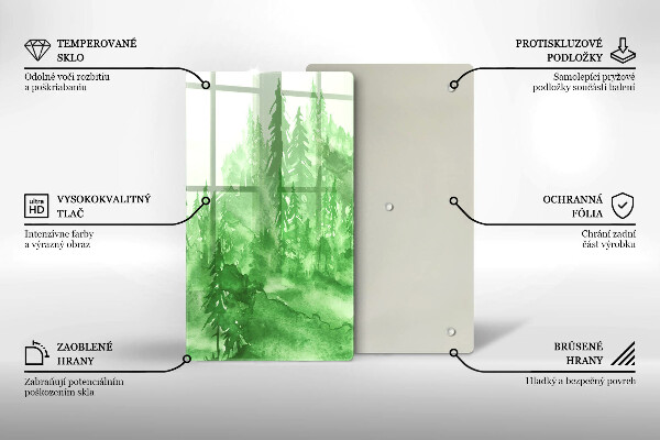 Tagliere in vetro Foresta dipinta