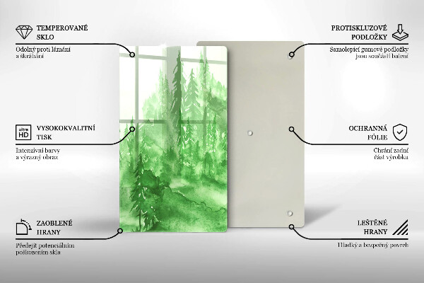 Tagliere in vetro Foresta dipinta