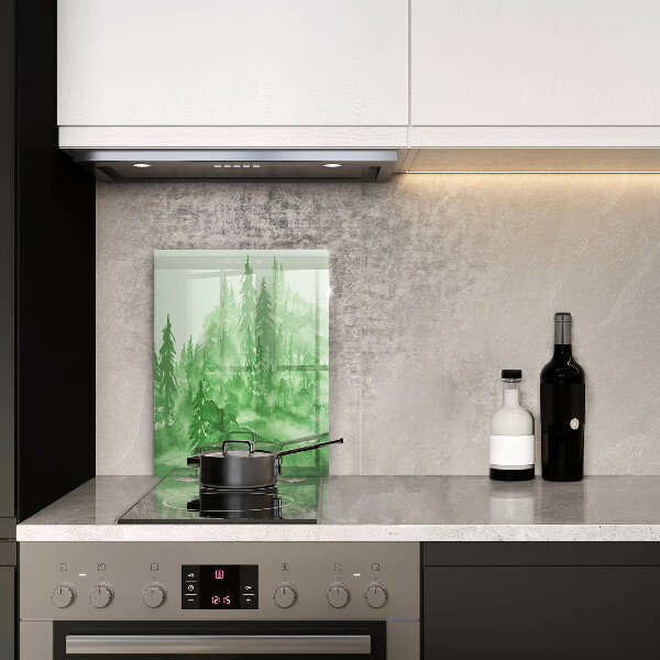 Tagliere in vetro Foresta dipinta