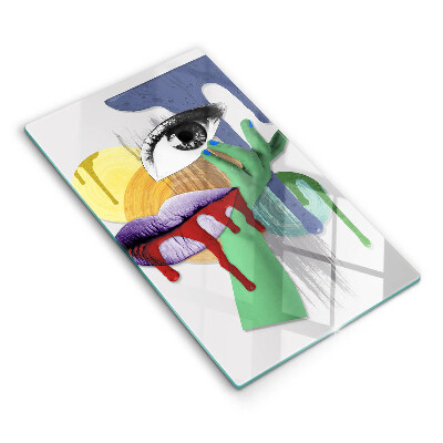 Tagliere in vetro Collage astratto di arte