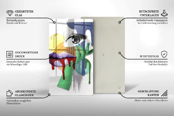 Tagliere in vetro Collage astratto di arte