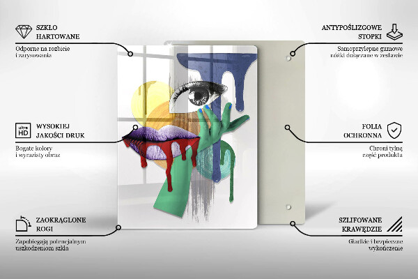 Tagliere in vetro Collage astratto di arte