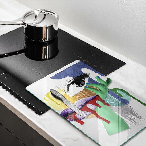 Tagliere in vetro Collage astratto di arte