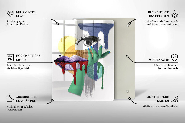 Tagliere in vetro Collage astratto di arte