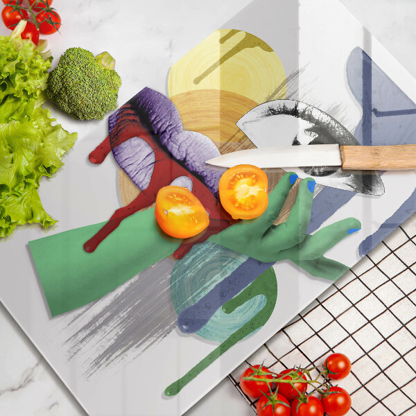 Tagliere in vetro Collage astratto di arte