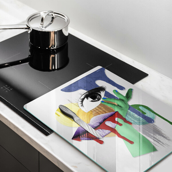 Tagliere in vetro Collage astratto di arte