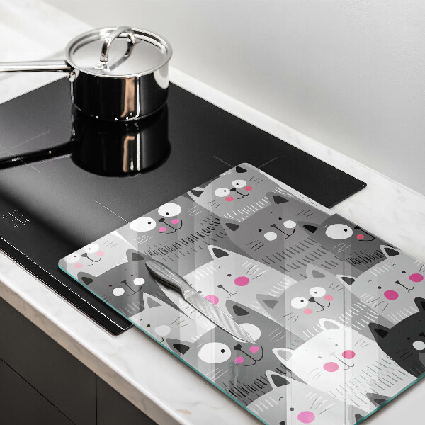 Tagliere in vetro Illustrazione dei gatti