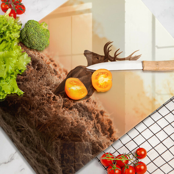 Tagliere in vetro Cervi nel campo