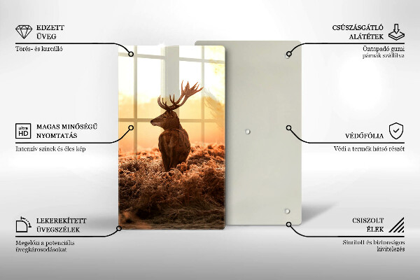 Tagliere in vetro Cervi nel campo