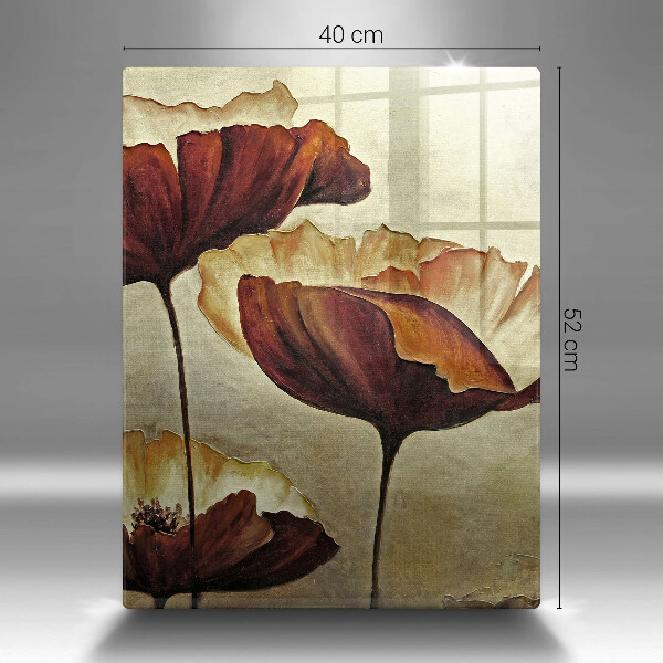 Tagliere in vetro Fiori boho dipinti