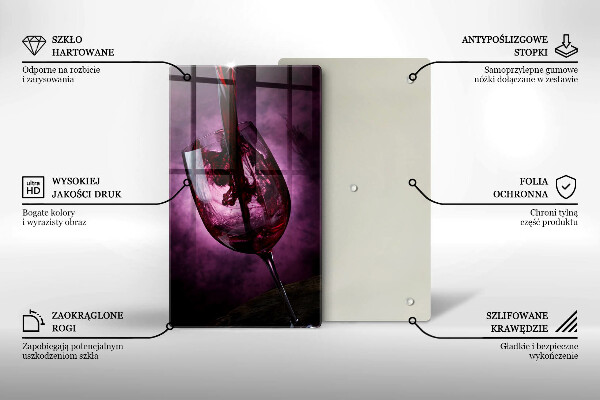 Tagliere in vetro Un bicchiere di vino