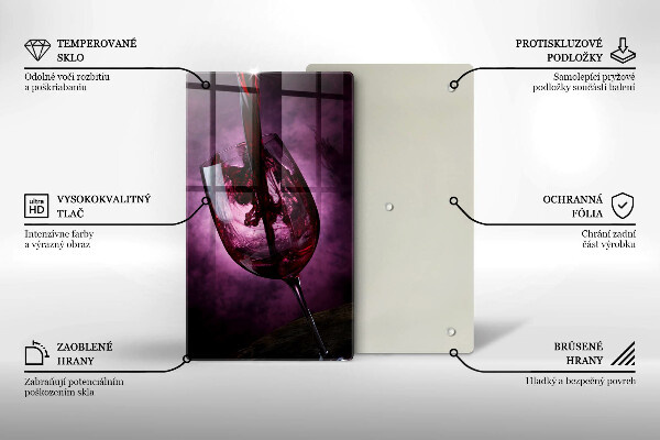 Tagliere in vetro Un bicchiere di vino