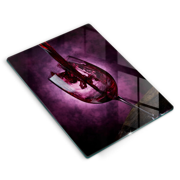 Tagliere in vetro Un bicchiere di vino