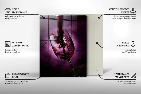 Tagliere in vetro Un bicchiere di vino