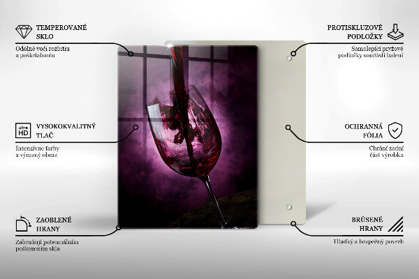 Tagliere in vetro Un bicchiere di vino