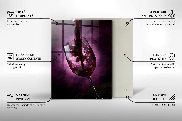 Tagliere in vetro Un bicchiere di vino