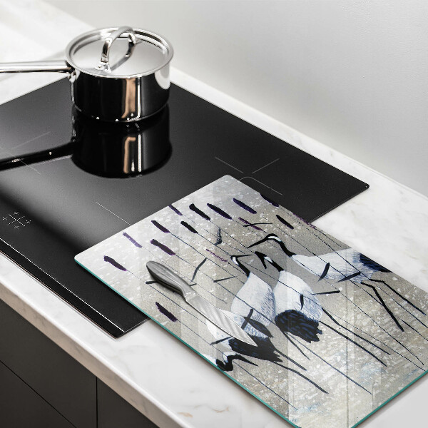 Tagliere in vetro Gru giapponesi