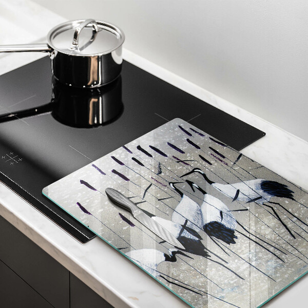 Tagliere in vetro Gru giapponesi