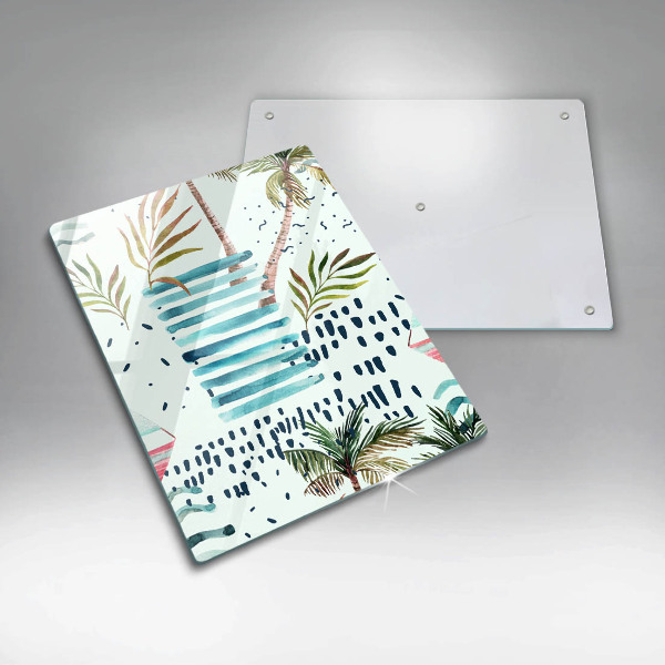 Tagliere in vetro Illustrazioni di vacanze