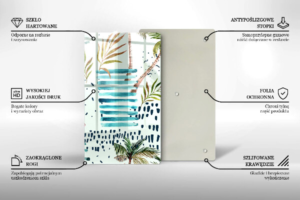 Tagliere in vetro Illustrazioni di vacanze