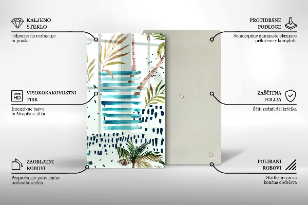 Tagliere in vetro Illustrazioni di vacanze