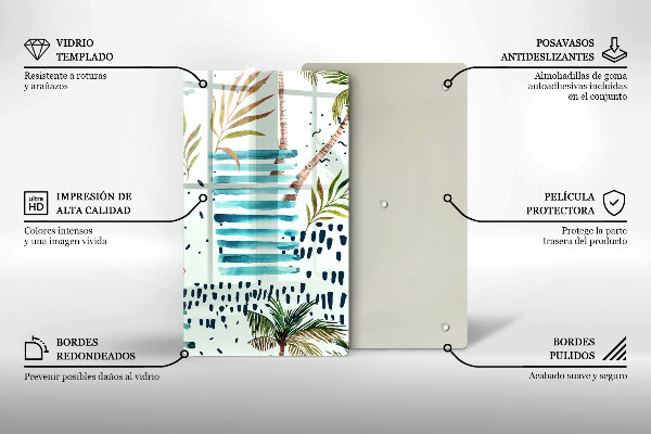 Tagliere in vetro Illustrazioni di vacanze