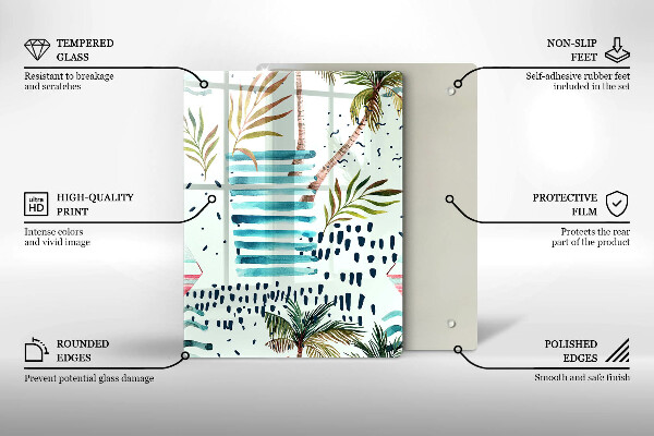 Tagliere in vetro Illustrazioni di vacanze