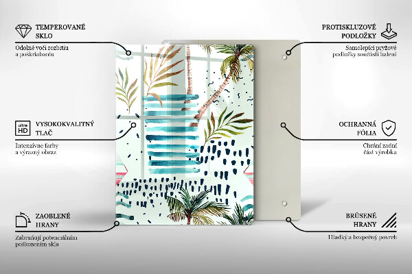 Tagliere in vetro Illustrazioni di vacanze