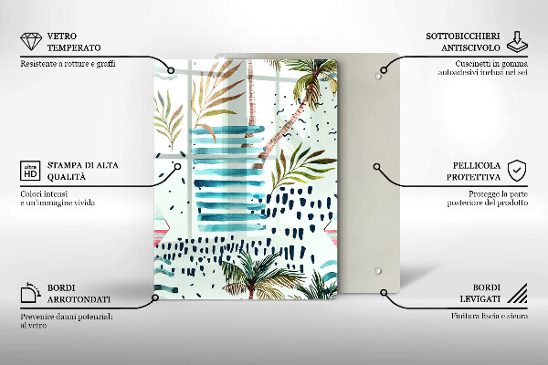 Tagliere in vetro Illustrazioni di vacanze