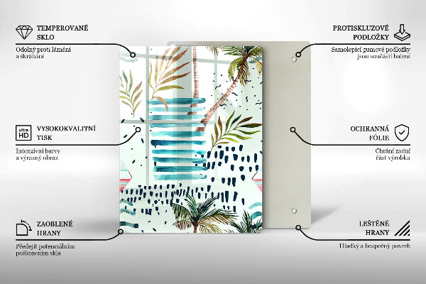 Tagliere in vetro Illustrazioni di vacanze