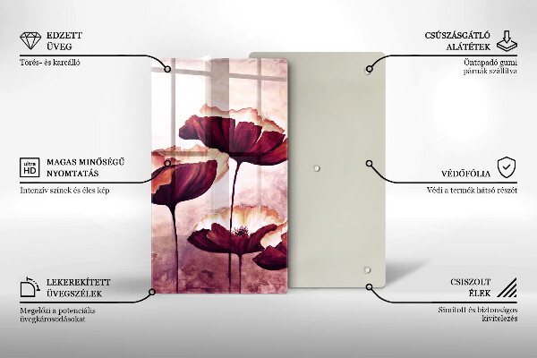 Tagliere in vetro temperato Pittura di fiori