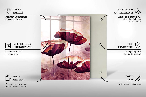 Tagliere in vetro temperato Pittura di fiori