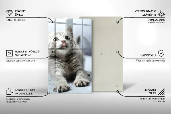 Tagliere in vetro Piccolo gattino carino