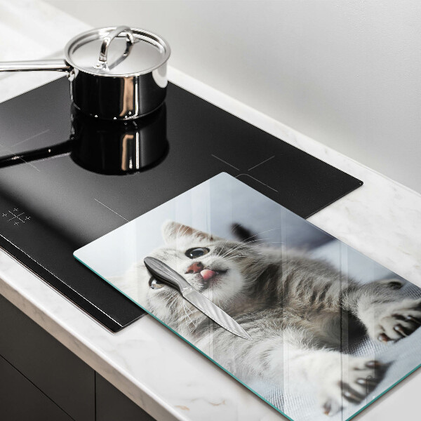 Tagliere in vetro Piccolo gattino carino