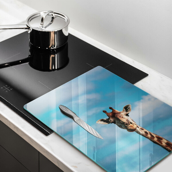 Tagliere in vetro Giraffa e cielo