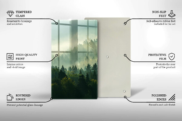 Tagliere in vetro Paesaggio Veduta della foresta