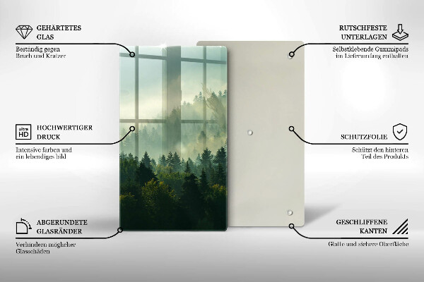 Tagliere in vetro Paesaggio Veduta della foresta