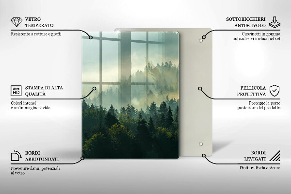 Tagliere in vetro Paesaggio Veduta della foresta