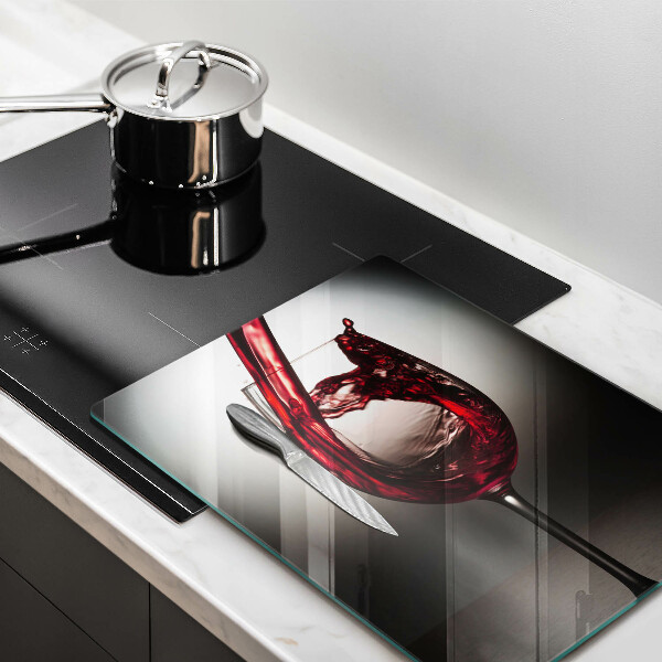 Tagliere in vetro Bicchiere e vino rosso