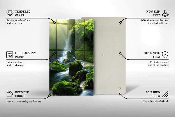 Tagliere in vetro Cascata nella giungla