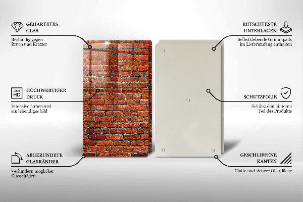 Tagliere in vetro temperato Muro di muro di mattoni
