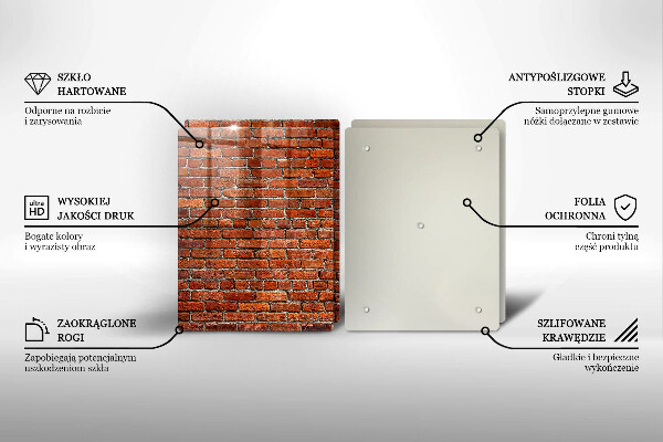 Tagliere in vetro temperato Muro di muro di mattoni