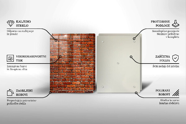 Tagliere in vetro temperato Muro di muro di mattoni