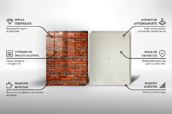 Tagliere in vetro temperato Muro di muro di mattoni