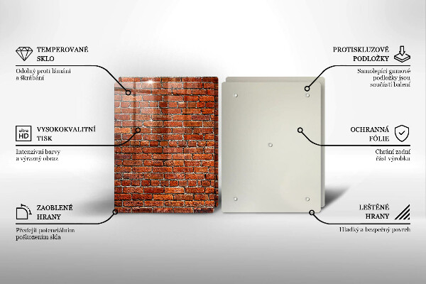 Tagliere in vetro temperato Muro di muro di mattoni